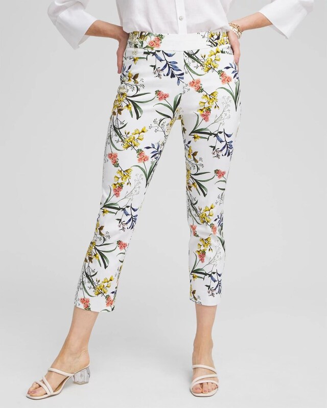 Brigitte Floral Slim Cropped Pants